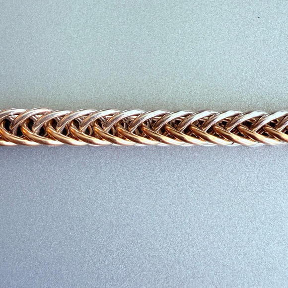 Artisan 18K Gold Vermeil 4mm Chain Maille Square Sterling Silver 925 Bracelet - Picture 6 of 8